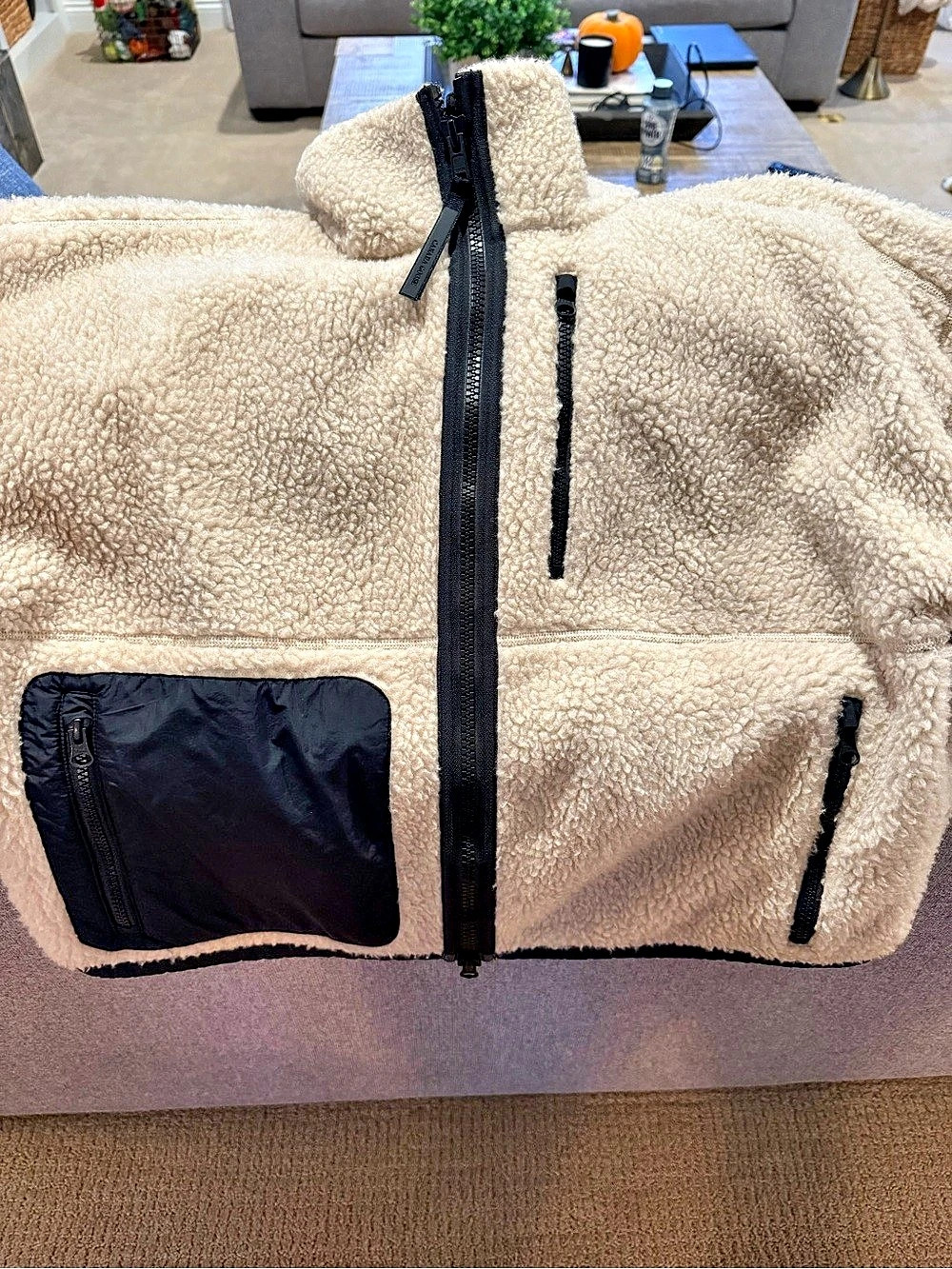 Canada Goose Simcoe Fleece Full Zip Jacket Cream & Black Jacket Size Small